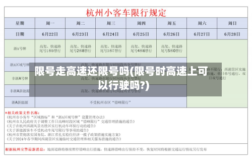 限号走高速还限号吗(限号时高速上可以行驶吗?)