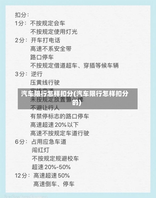 汽车限行怎样扣分(汽车限行怎样扣分的)