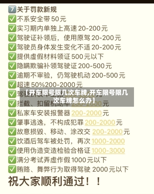 【开车限号限几次车牌,开车限号限几次车牌怎么办】