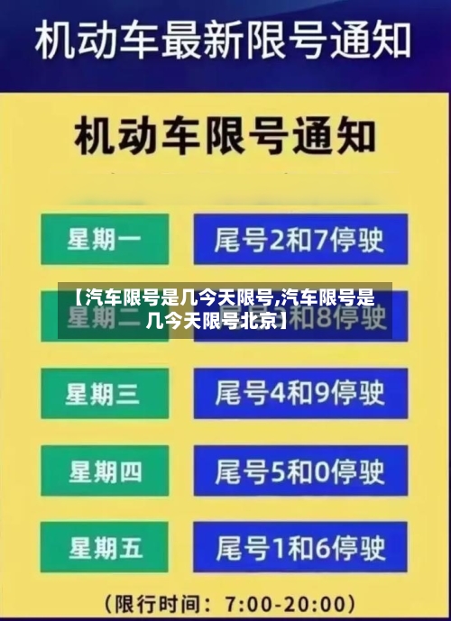【汽车限号是几今天限号,汽车限号是几今天限号北京】