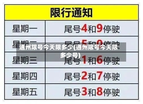 通州限号今天限多少(通州限号今天限多少号)-第2张图片