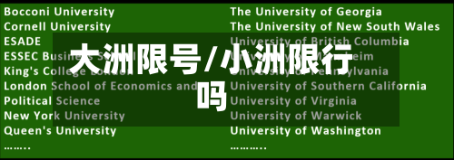 大洲限号/小洲限行吗