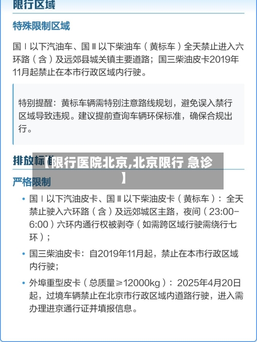 【限行医院北京,北京限行 急诊】