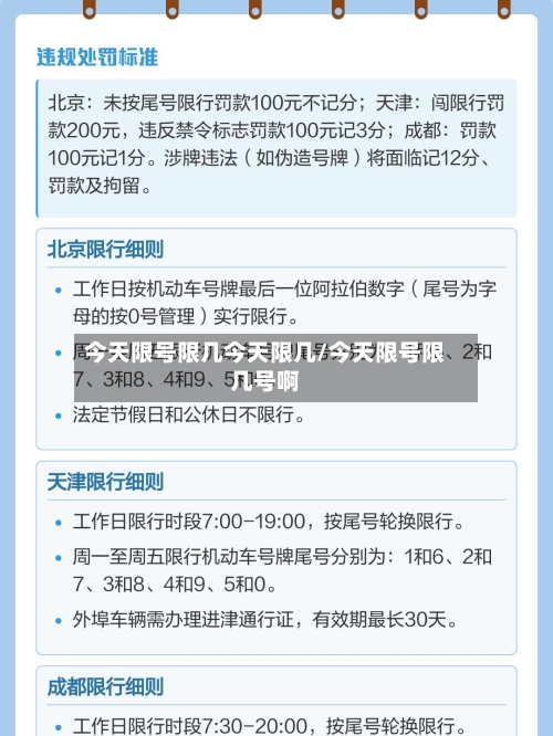今天限号限几今天限几/今天限号限几号啊