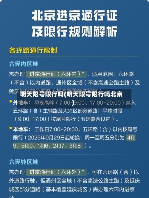 明天限号限行吗(明天限号限行吗北京)