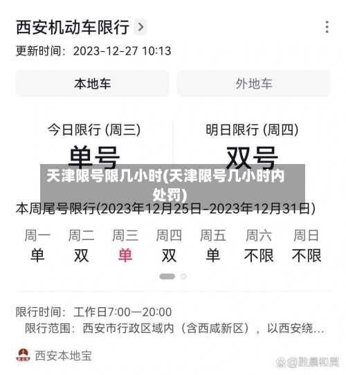 天津限号限几小时(天津限号几小时内处罚)-第2张图片