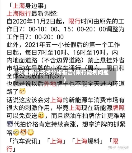 交通限行技术分析报告(限行规划问题)