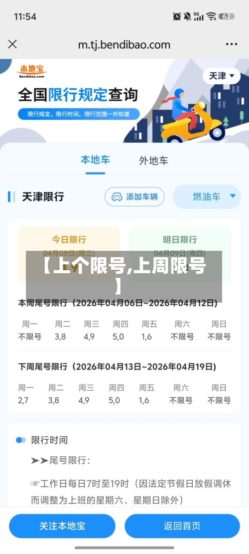 【上个限号,上周限号】