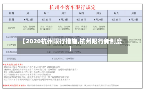 【2020杭州限行措施,杭州限行新制度】-第2张图片