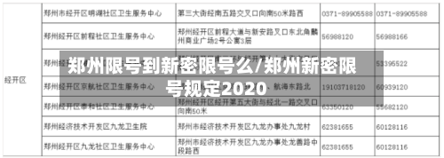 郑州限号到新密限号么/郑州新密限号规定2020