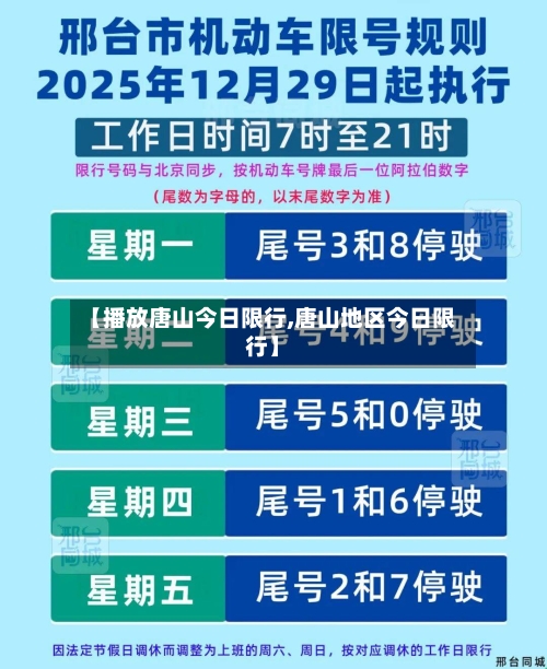【播放唐山今日限行,唐山地区今日限行】-第2张图片