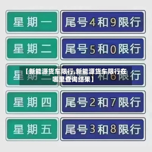 【新能源货车限行,新能源货车限行在哪里查询结果】