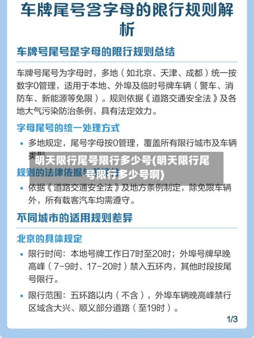 明天限行尾号限行多少号(明天限行尾号限行多少号啊)
