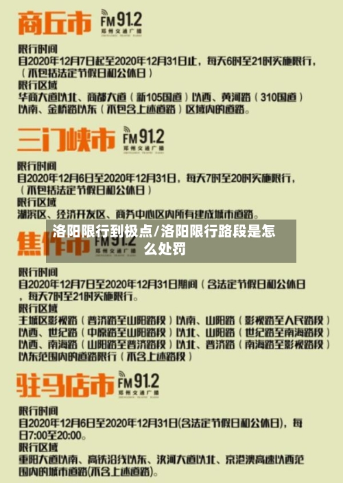 洛阳限行到极点/洛阳限行路段是怎么处罚