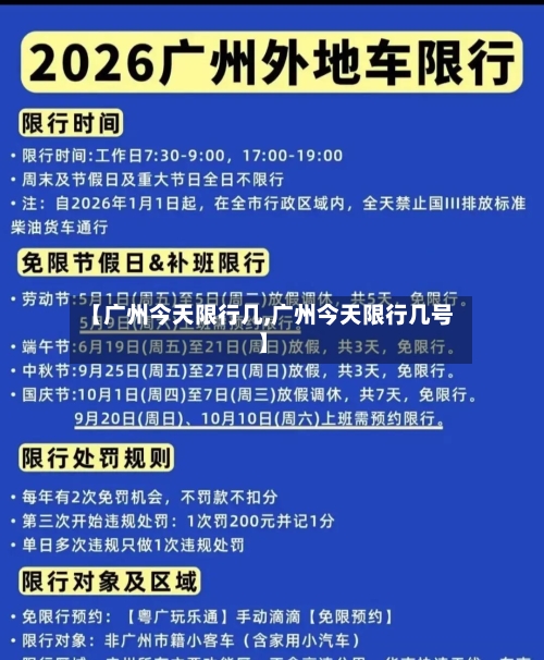 【广州今天限行几,广州今天限行几号】