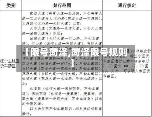 【限号菏泽,菏泽限号规则】-第2张图片
