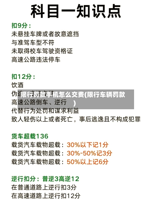 限行罚款手机怎么交费(限行车辆罚款)-第3张图片