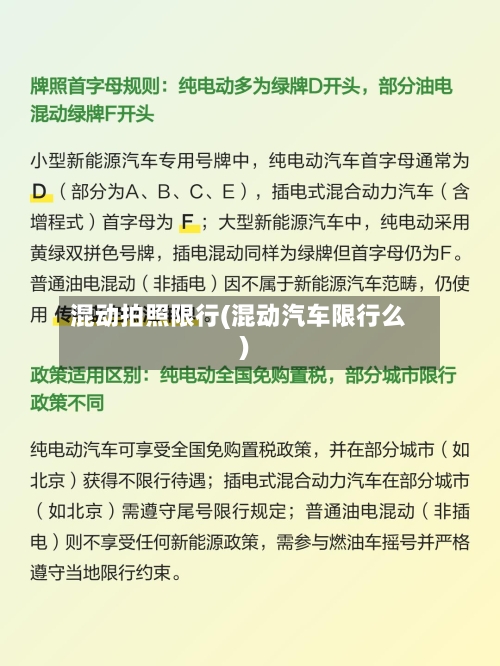 混动拍照限行(混动汽车限行么)-第3张图片