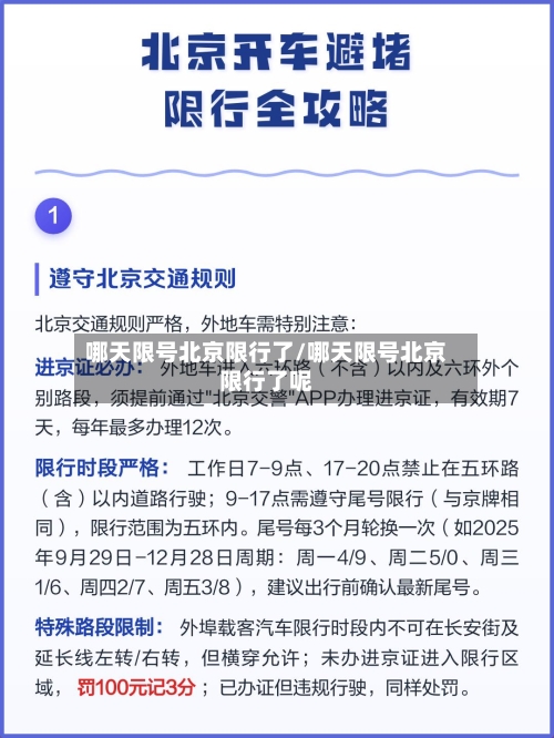 哪天限号北京限行了/哪天限号北京限行了呢