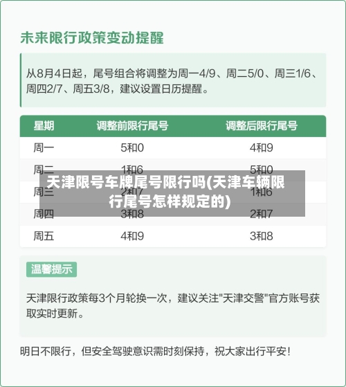 天津限号车牌尾号限行吗(天津车辆限行尾号怎样规定的)