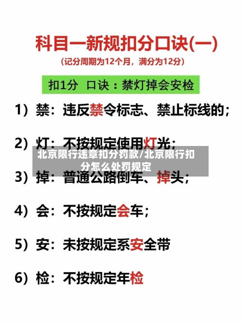 北京限行违章扣分罚款/北京限行扣分怎么处罚规定-第3张图片