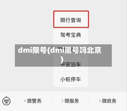 dmi限号(dmi限号吗北京)