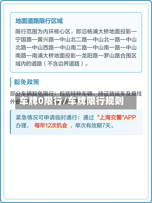 车牌0限行/车牌限行规则