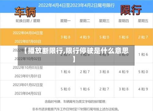 【播放断限行,限行停驶是什么意思】
