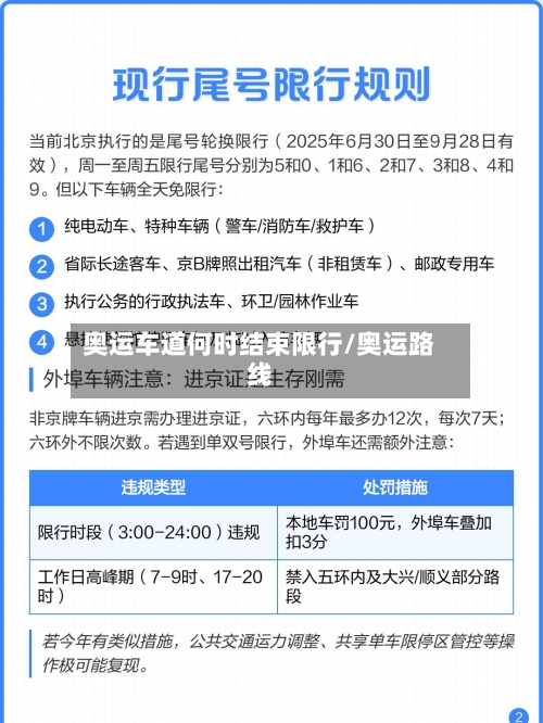 奥运车道何时结束限行/奥运路线-第3张图片
