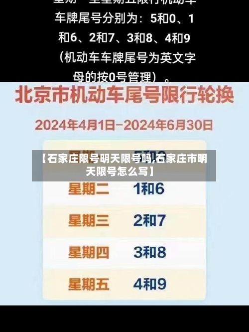 【石家庄限号明天限号吗,石家庄市明天限号怎么写】-第2张图片