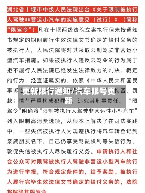 更新限行通知/汽车限号更新