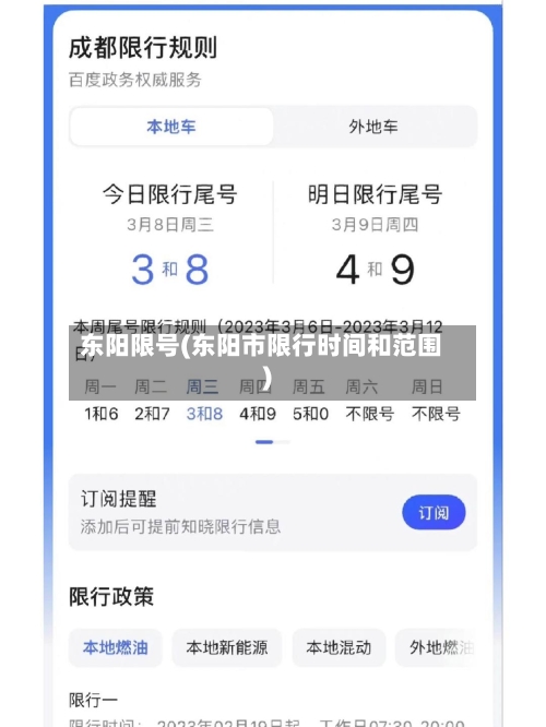 东阳限号(东阳市限行时间和范围)