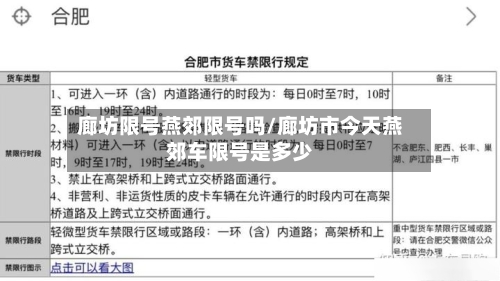廊坊限号燕郊限号吗/廊坊市今天燕郊车限号是多少-第2张图片