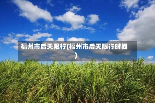 福州市后天限行(福州市后天限行时间)-第2张图片
