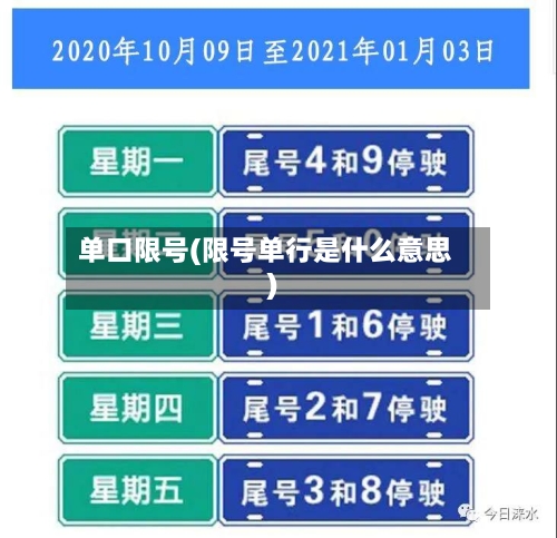 单口限号(限号单行是什么意思)