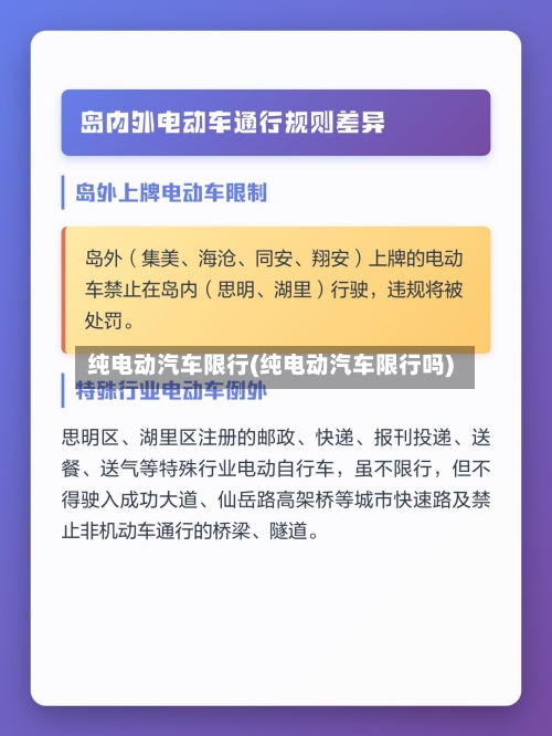 纯电动汽车限行(纯电动汽车限行吗)