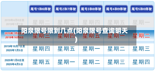 阳泉限号限到几点(阳泉限号查询明天)