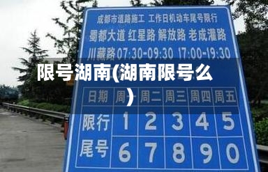限号湖南(湖南限号么)-第2张图片
