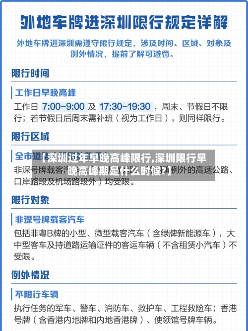 【深圳过年早晚高峰限行,深圳限行早晚高峰期是什么时候?】-第3张图片