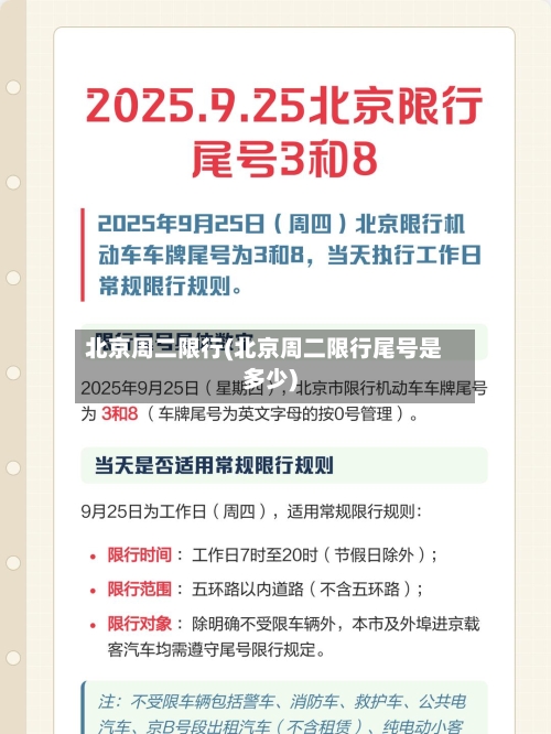 北京周二限行(北京周二限行尾号是多少)