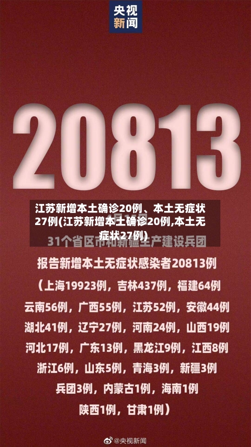 江苏新增本土确诊20例、本土无症状27例(江苏新增本土确诊20例,本土无症状27例)-第2张图片