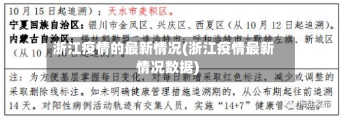 浙江疫情的最新情况(浙江疫情最新情况数据)