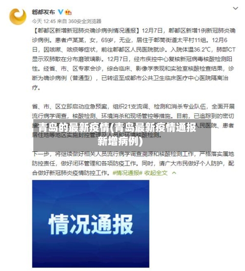 青岛的最新疫情(青岛最新疫情通报新增病例)-第2张图片