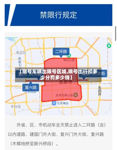 【限号车辆出限号区域,限号出行扣多少分罚多少钱】