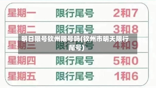 明日限号钦州限号吗(钦州市明天限行尾号)