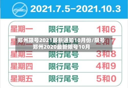 郑州限号2021最新通知10月份/限号郑州2020最新限号10月-第3张图片