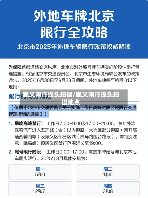 顺义限行探头拍摄/顺义限行探头拍摄地点-第2张图片