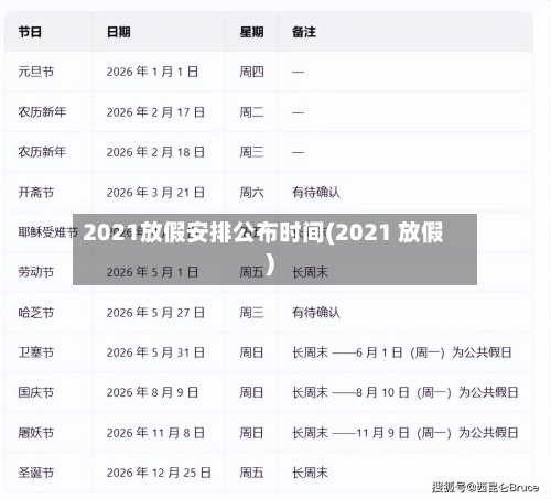 2021放假安排公布时间(2021 放假)-第2张图片