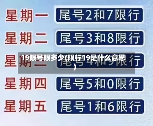 19限号限多少(限行19是什么意思)-第2张图片