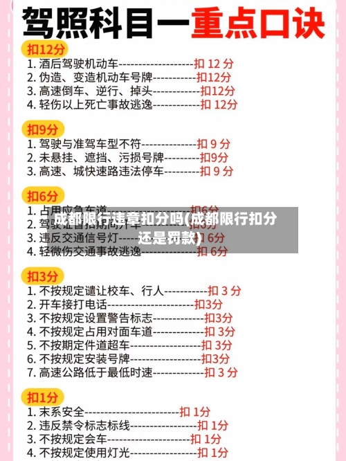 成都限行违章扣分吗(成都限行扣分还是罚款)